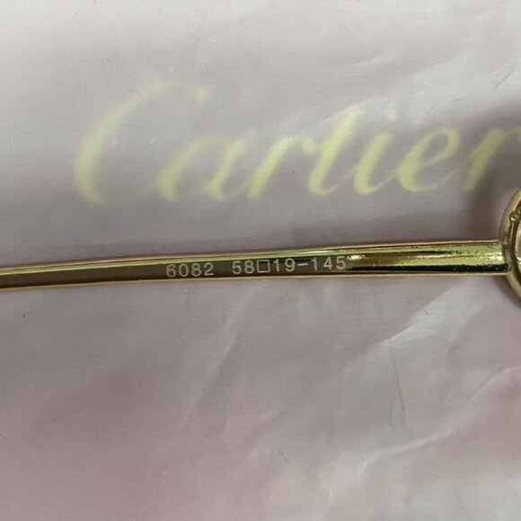 Cartier Rimless Sunglasses – Gold Frame Purple Gradient Lenses - Picture 4 of 6